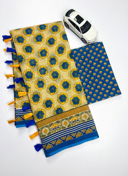 MG 570 Plain Linen Digital Printed Fancy Saree Wholesalers In Surat